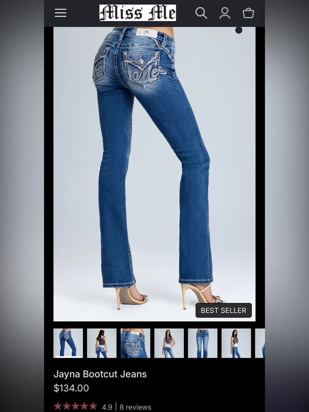 NWT Miss Me Jayna Mid-Rise Bootcut Jeans
